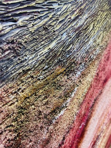 Close-up of the relief texture in Crimson Soil by Pavlos Tatsis
