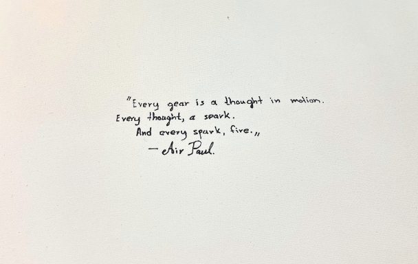 Fire Spirit — Back Inscription Handwritten back inscription on Fire Spirit — The Elemental Flame by Pavlos Tatsis