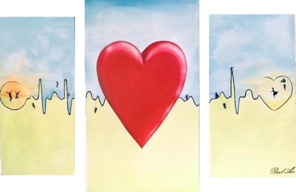 Herz Herz Triptych by Pavlos Tatsis
