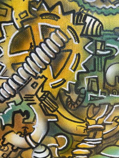 Close-up of the mechanical creation details in Mechanic Muse — The Origin of Creation by Pavlos Tatsis