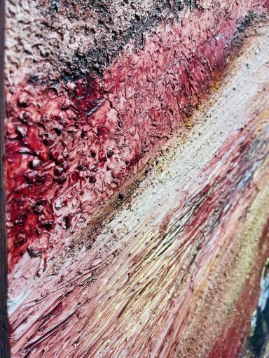 Close-up of the crimson relief surface in Crimson Soil by Pavlos Tatsis